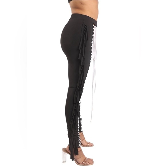 Womens Chic Lace up Detailed Fringe Pants Fashion Stylish Tassels Slim
New - Picture 7 of 8